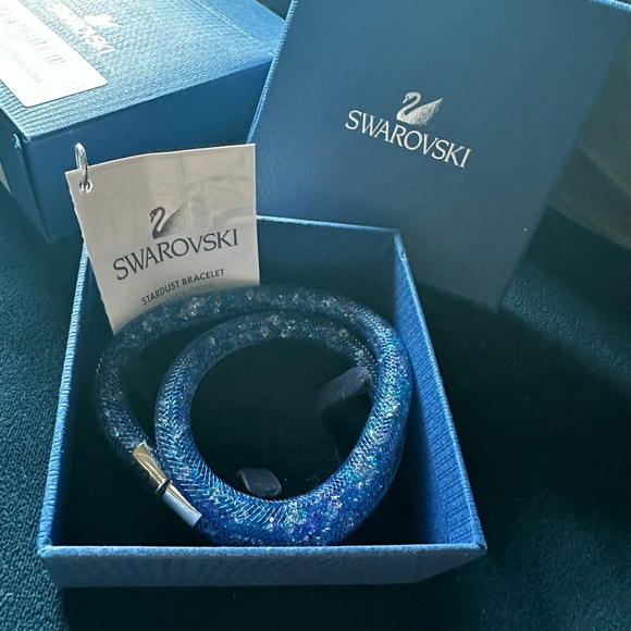 Swarovski Crystal Stardust Blue Double Wrap Bracelet/Choker BNWT - Picture 11 of 14